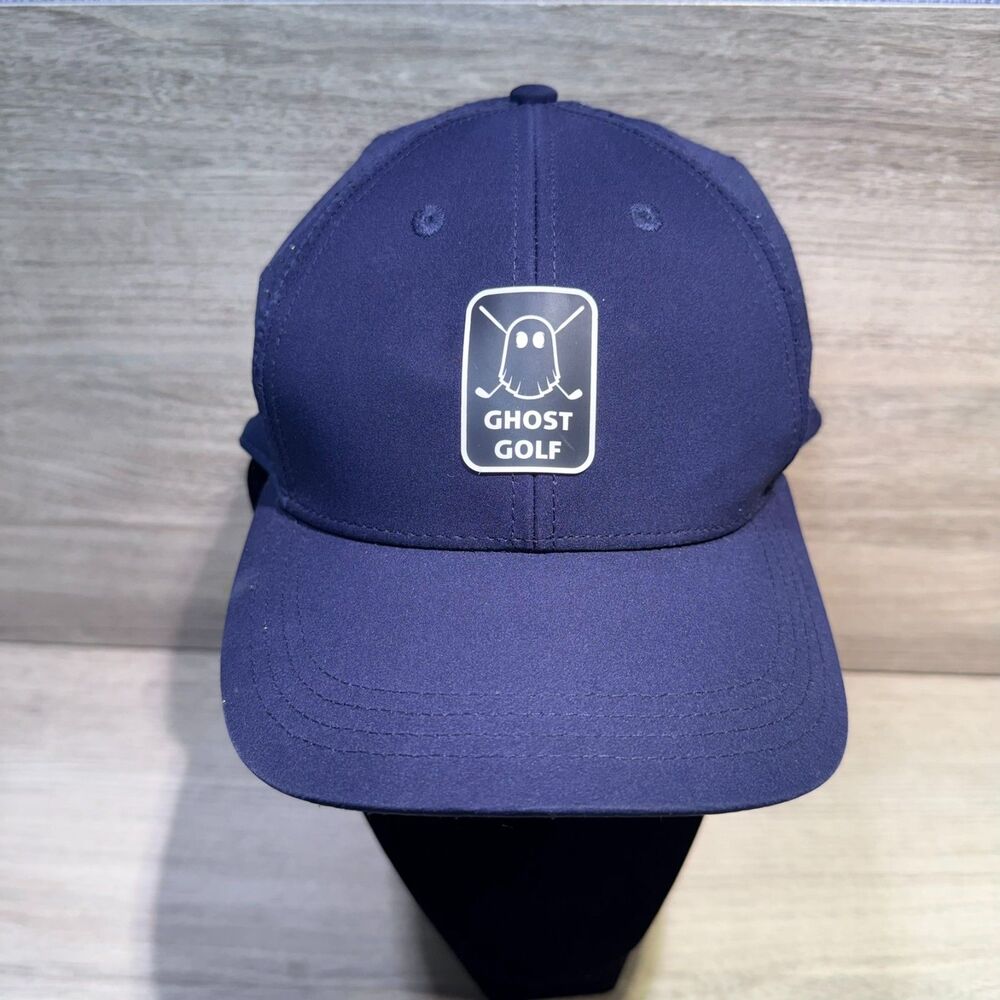 Ghost Golf Ultra Fit Performance Snapback Hat Navy Adjustable Golf Cap